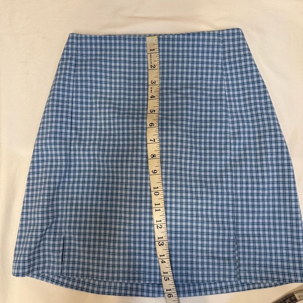 Brandy Melville Blue Plaid Skirt - Picture 7 of 11